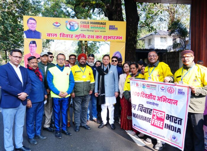 मुख्यमंत्री ने देहरादून में बाल विवाह की रोकथाम के लिए बाल विवाह मुक्ति रथ का फ्लैग ऑफ किया