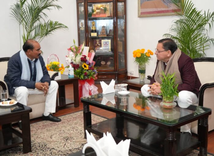 मुख्यमंत्री धामी से केंद्रीय राज्य मंत्री अजय टम्टा ने की मुलाकात