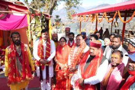 मुख्यमंत्री बीरों देवल रुद्रप्रयाग में आयोजित मां चंडिका महावन्याथ देवरा यात्रा में हुए शामिल