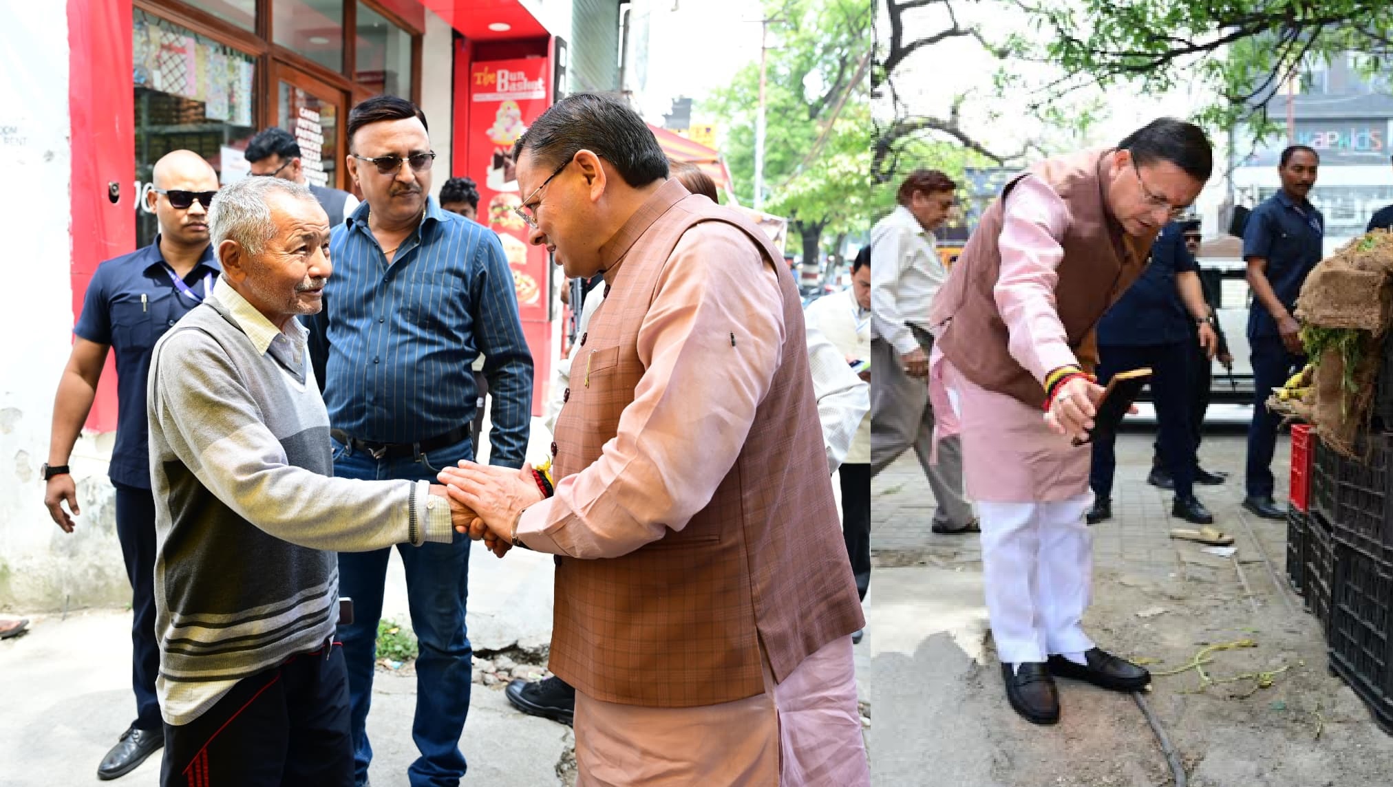 सीएम हेल्पलाइन पर दर्ज शिकायत की पड़ताल करने खुद मौके पर पहुंचे सीएम धामी