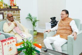 राजस्थान सरकार के कैबिनेट मंत्री मदन दिलावर ने की मुख्यमंत्री धामी सेशिष्टाचार भेंट