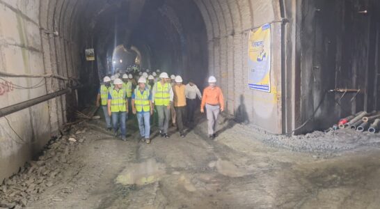 Chief Secretary conducts a site inspection of the Lakhwar Multipurpose Project.